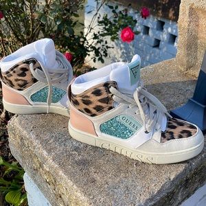 GUESS Justis Embossed Logo High-Top Sneakers